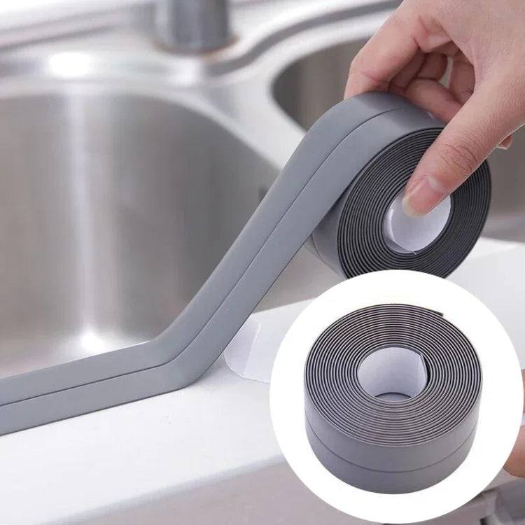 Fita Adesiva Durável em PVC Impermeável e Anti-mofo para Cozinha e Casa de Banho, Fita de Vedação para Paredes, 3.8cm x 3.2m, 2.2cm x 3.2m