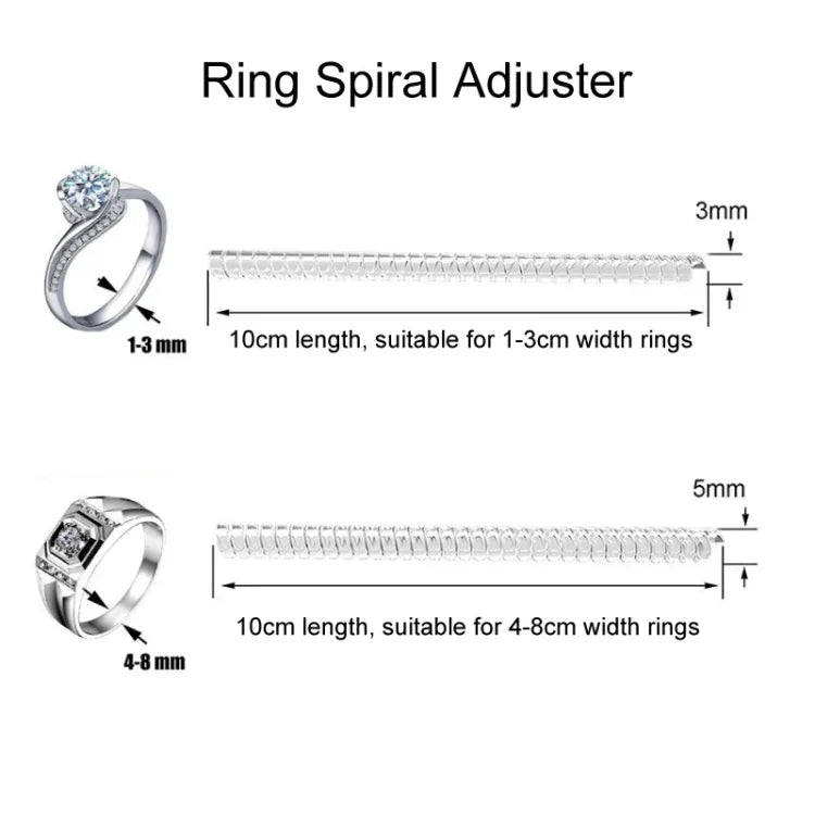 Ajustador de Tamanho de Anel Vintage em Espiral, Redutor de Aperto Protetor Ferramentas de Redimensionamento para Joalharia, 3mm