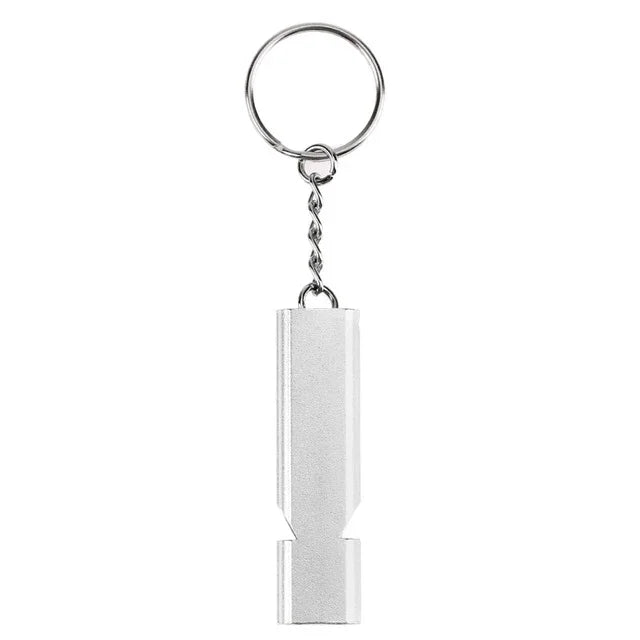 Apito de Sobrevivência Portátil Mini 120db com Duplo Tubo, Alta Frequência para Camping e Caminhadas, Apito de Emergência de Dupla Frequência com Chaveiro, 3 Peças Prateadas, 3 Peças Douradas