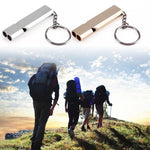 Apito de Sobrevivência Portátil Mini 120db com Duplo Tubo, Alta Frequência para Camping e Caminhadas, Apito de Emergência de Dupla Frequência com Chaveiro, 3 Peças Prateadas, 3 Peças Douradas