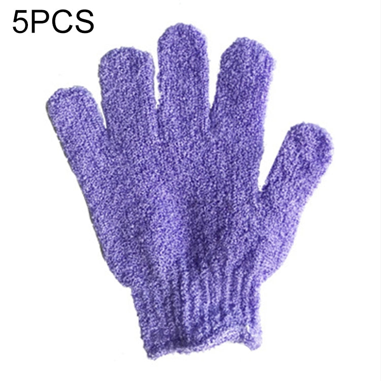 5 luvas de banho para duche esfoliantes para spa e massagem, roxa, verde, azul, laranja, vermelha