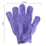 5 luvas de banho para duche esfoliantes para spa e massagem, roxa, verde, azul, laranja, vermelha