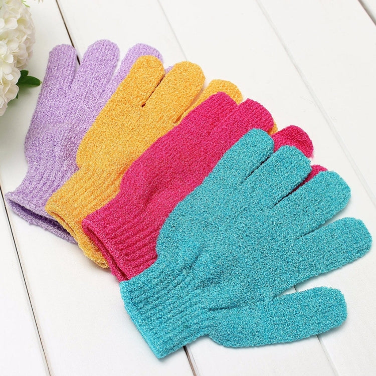 5 luvas de banho para duche esfoliantes para spa e massagem, roxa, verde, azul, laranja, vermelha