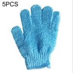 5 luvas de banho para duche esfoliantes para spa e massagem, roxa, verde, azul, laranja, vermelha