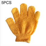 5 luvas de banho para duche esfoliantes para spa e massagem, roxa, verde, azul, laranja, vermelha