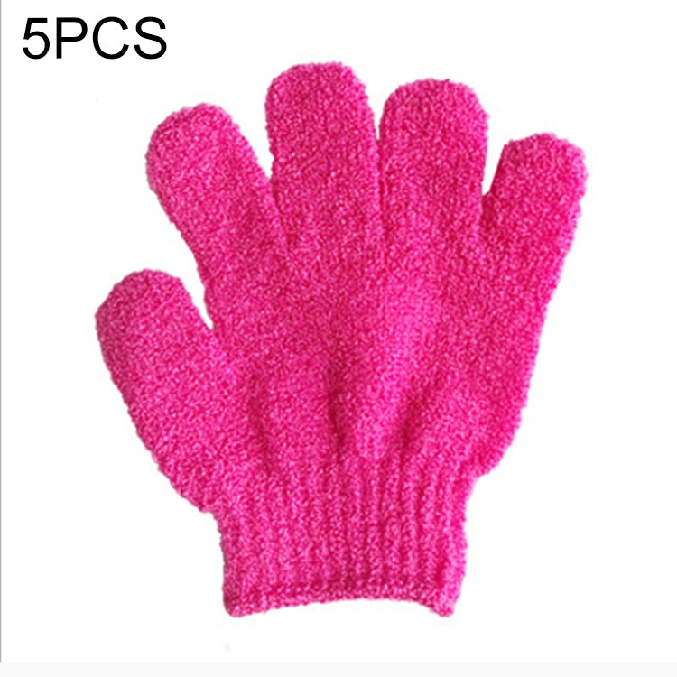 5 luvas de banho para duche esfoliantes para spa e massagem, roxa, verde, azul, laranja, vermelha