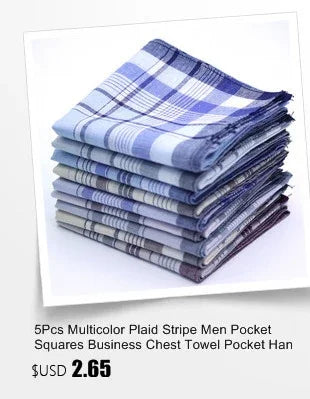 Lenços de Bolso para Homem com Padrão Xadrez Multicolorido, 100% Algodão, Toalha de Peito para Negócios