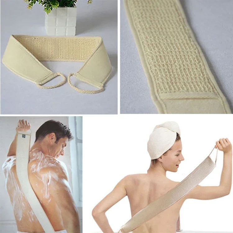 Esponja Esfoliante Suave para Cuidados com a Pele com Alça para as Costas para Banho, Duche, Massagem Corporal e Limpeza de Spa, Esponja Suave para a Pele com Alça para as Costas