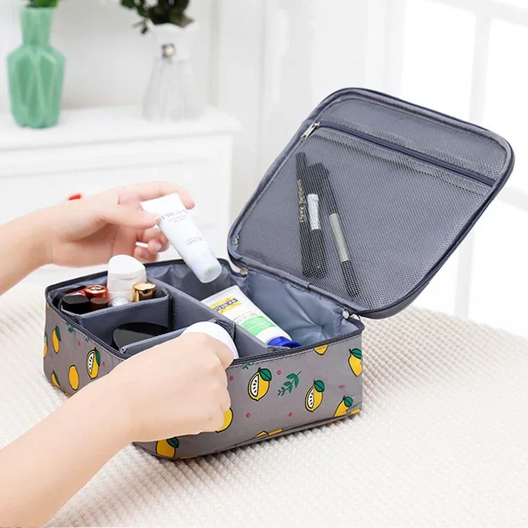Bolsa de cosméticos portátil de grande capacidade para senhora, impermeável e acolchoada, bolsa de viagem, armazenamento para esteticista, bolsa de maquilhagem para mulheres