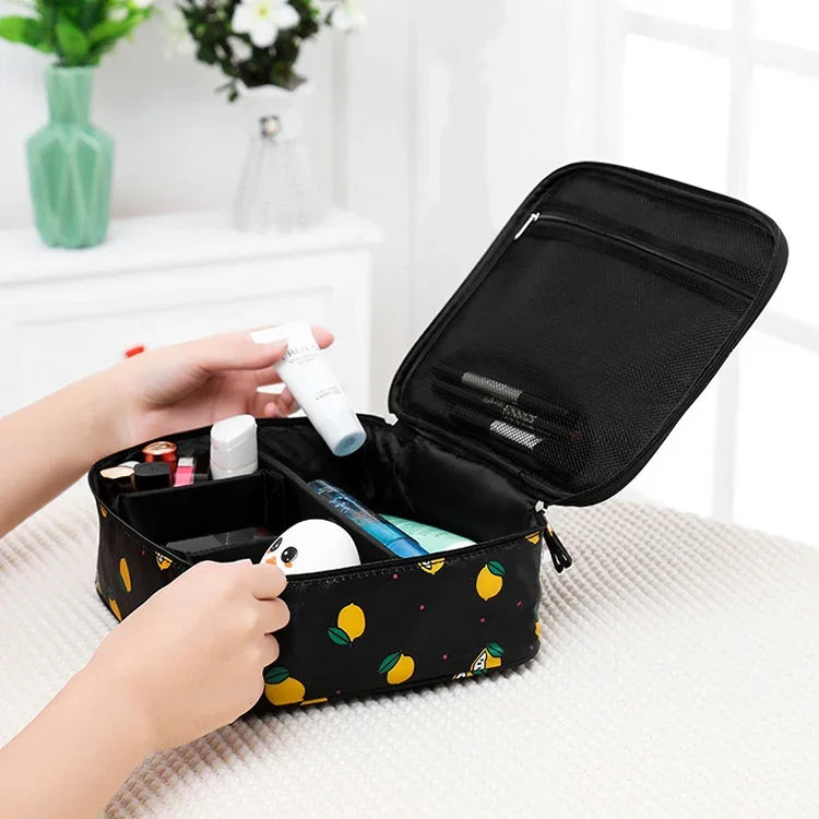 Bolsa de cosméticos portátil de grande capacidade para senhora, impermeável e acolchoada, bolsa de viagem, armazenamento para esteticista, bolsa de maquilhagem para mulheres