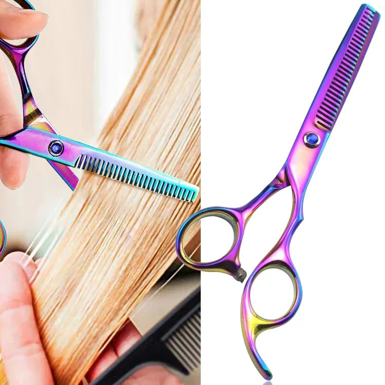 Tesoura Profissional para Corte de Cabelo Kit de Cabeleireiro Tesoura de Desbaste Barbeiro
