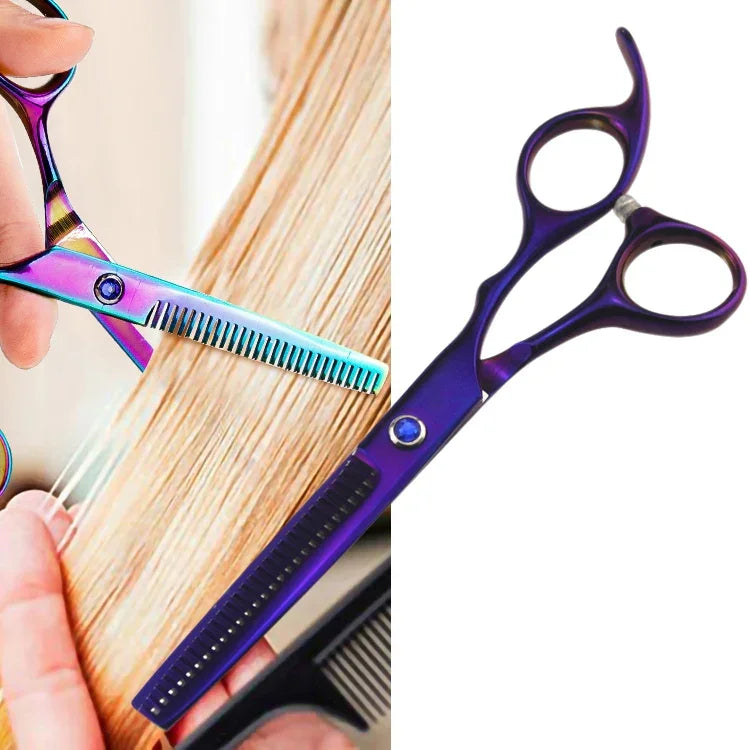 Tesoura Profissional para Corte de Cabelo Kit de Cabeleireiro Tesoura de Desbaste Barbeiro