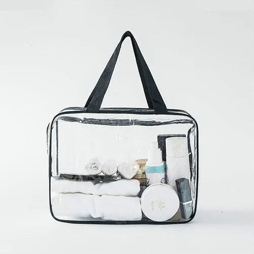 Bolsas transparentes de PVC, organizador de viagem, bolsa transparente para maquilhagem, bolsas para lavagem
