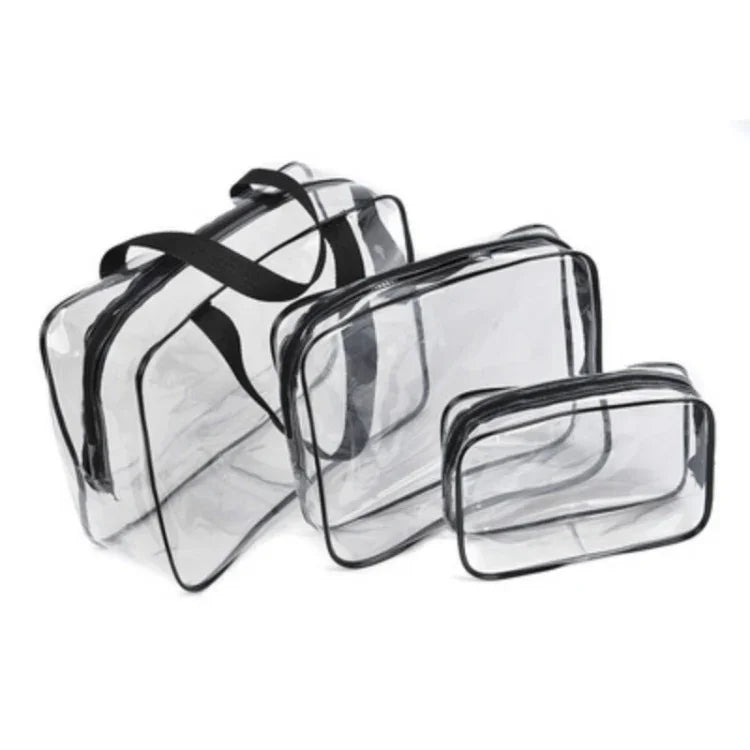 Bolsas transparentes de PVC, organizador de viagem, bolsa transparente para maquilhagem, bolsas para lavagem