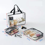 Bolsas transparentes de PVC, organizador de viagem, bolsa transparente para maquilhagem, bolsas para lavagem