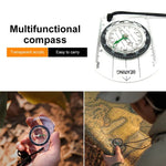 Mini Bússola Profissional com Régua de Escala de Mapa Multifuncional para Caminhadas, Camping e Sobrevivência ao Ar Livre, Mini