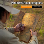 Mini Bússola Profissional com Régua de Escala de Mapa Multifuncional para Caminhadas, Camping e Sobrevivência ao Ar Livre, Mini