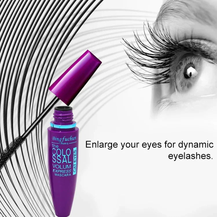 Máscara de pestanas preta express, maquilhagem para olhos, curvadora, máscara impermeável tipo foguete, azul escuro, roxo, amarelo