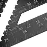 Régua de Ângulo para Medição e Layout de Carpintaria, Régua de Ângulo 7 Polegadas Preta Métrica, Régua de Ângulo 12 Polegadas Preta