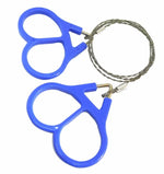 Serra de bolso para camping e caminhadas ao ar livre, ferramenta de sobrevivência de emergência com fio em aço inoxidável, serra manual (azul)