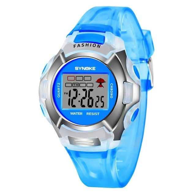 SYNOKE 99329 Relógio Eletrónico Desportivo Luminoso à Prova de Água para Crianças, Preto, Azul, Verde, Rosa, Roxo, Vermelho