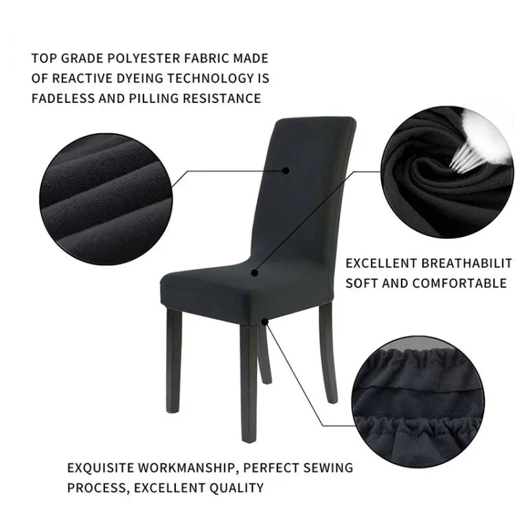 Capa de Cadeira Moderna de Cor Lisa em Spandex Elástico para Casamento, Banquete, Capa Universal para Assento de Sala de Jantar, Estilo Pastoral para Hotel