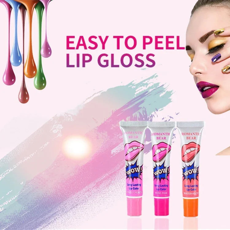2 PCS Gloss Labial de Fácil Remoção, Longa Duração, À Prova de Água, Mate, Batom Feminino Cosmético, vermelho melancia, Pêssego encantador, Vermelho sexy, Rosa rosa, Vermelho cereja, Laranja doce