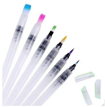 6 Pincéis Portáteis para Pintura, Pincel de Aguarela, Lápis, Pincel Macio para Aguarela, Caneta para Desenho, Material de Arte, 6 Peças