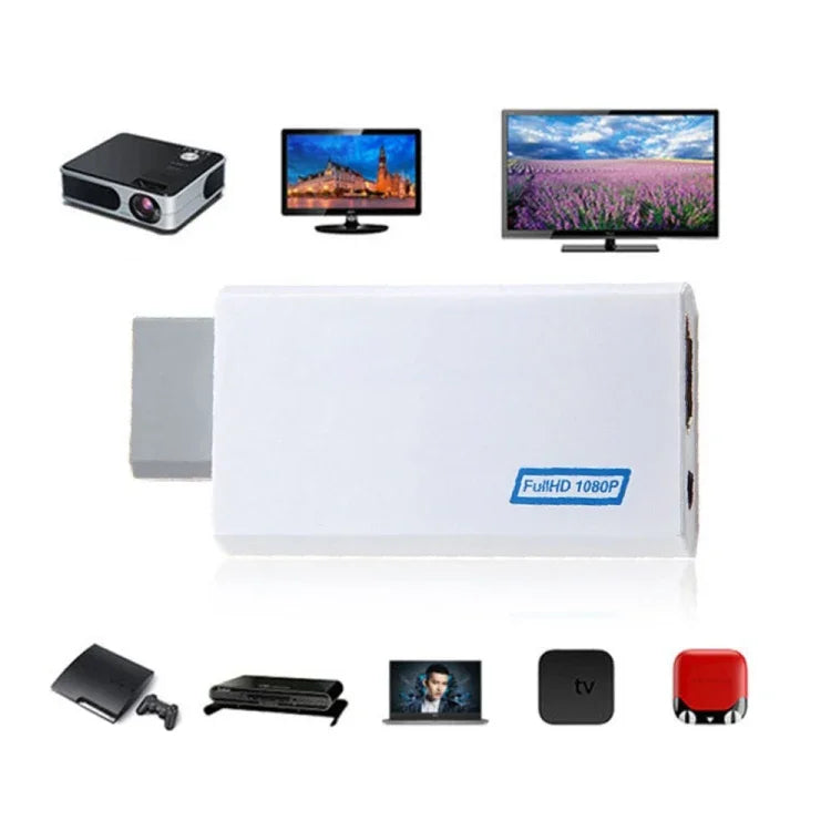 Adaptador Conversor Nintendo Wii Sem Complicações Plug and Play para Wii para HDMI 1080p Wii2hdmi Caixa de Áudio 3.5mm Wii-link, Para Conversor Adaptador HDMI 1080p