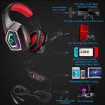 Auscultadores Gaming V1 3,5mm RGB Coloridos Luminosos com Controlo por Fio, Comprimento do Cabo: 2,2m