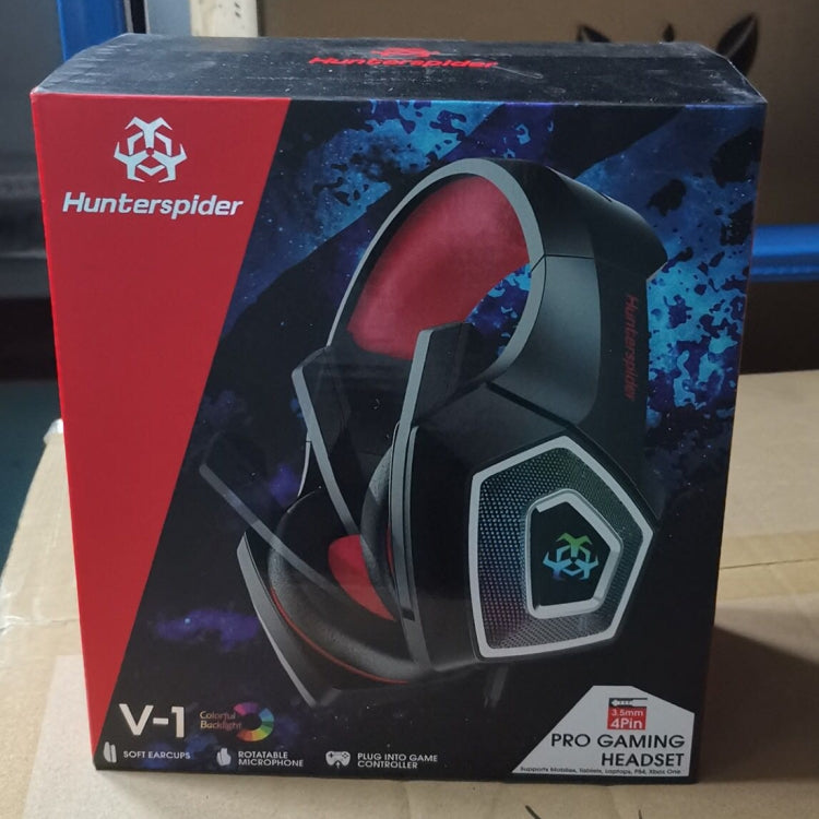 Auscultadores Gaming V1 3,5mm RGB Coloridos Luminosos com Controlo por Fio, Comprimento do Cabo: 2,2m