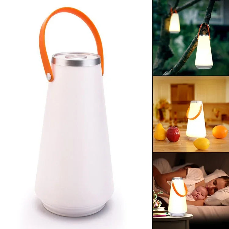 Lâmpada de Mesa LED Recarrregável com Interruptor Tátil Portátil, Luz Noturna de Emergência para Camping Exterior com Alça