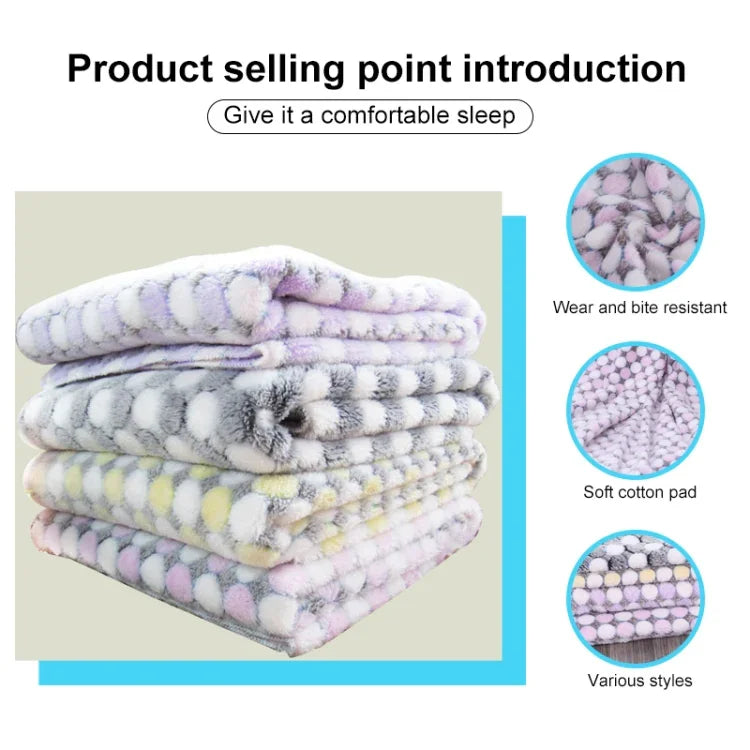 Manta Suave em Flanela para Animal de Estimação com Estampa de Pontos, Tapete Respirável e Quente para Dormir, Capa para Almofada para Cão e Gato, S, M, L