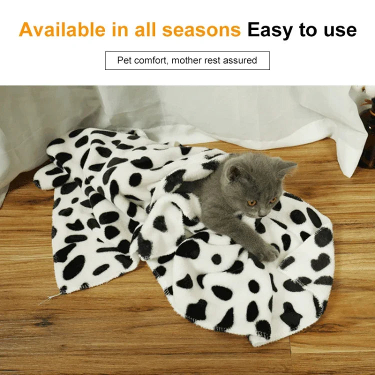 Manta Suave em Flanela para Animal de Estimação com Estampa de Pontos, Tapete Respirável e Quente para Dormir, Capa para Almofada para Cão e Gato, S, M, L
