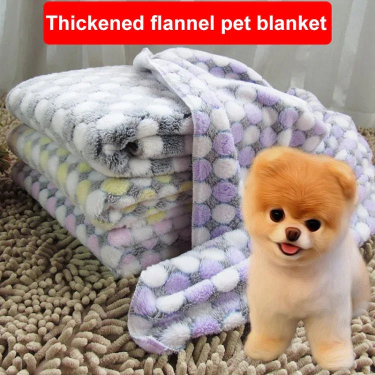 Manta Suave em Flanela para Animal de Estimação com Estampa de Pontos, Tapete Respirável e Quente para Dormir, Capa para Almofada para Cão e Gato, S, M, L