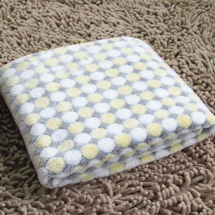 Manta Suave em Flanela para Animal de Estimação com Estampa de Pontos, Tapete Respirável e Quente para Dormir, Capa para Almofada para Cão e Gato, S, M, L