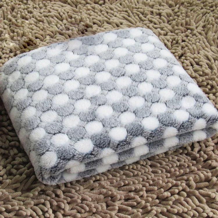 Manta Suave em Flanela para Animal de Estimação com Estampa de Pontos, Tapete Respirável e Quente para Dormir, Capa para Almofada para Cão e Gato, S, M, L