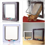Porta para Animais com Fecho de Segurança de 4 Vias para Cão, Gato, Gatinho, Montagem na Parede, Porta para Pequenos Animais, Porta de Portão para Gato e Cão, S, M, L