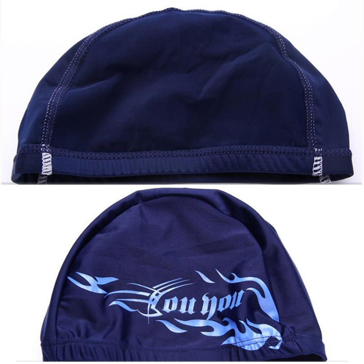 Touca de Natação Respirável Unissexo em Spandex, Touca de Natação em Spandex (Preto), Touca de Natação em Spandex (Fogo Azul sobre Preto), Touca de Natação em Spandex (Fogo Azul sobre Branco), Touca de Natação em Spandex (Fogo Azul sobre Vermelho)