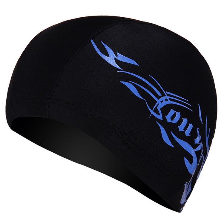 Touca de Natação Respirável Unissexo em Spandex, Touca de Natação em Spandex (Preto), Touca de Natação em Spandex (Fogo Azul sobre Preto), Touca de Natação em Spandex (Fogo Azul sobre Branco), Touca de Natação em Spandex (Fogo Azul sobre Vermelho)