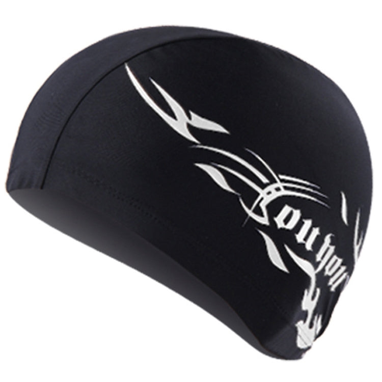 Touca de Natação Respirável Unissexo em Spandex, Touca de Natação em Spandex (Preto), Touca de Natação em Spandex (Fogo Azul sobre Preto), Touca de Natação em Spandex (Fogo Azul sobre Branco), Touca de Natação em Spandex (Fogo Azul sobre Vermelho)