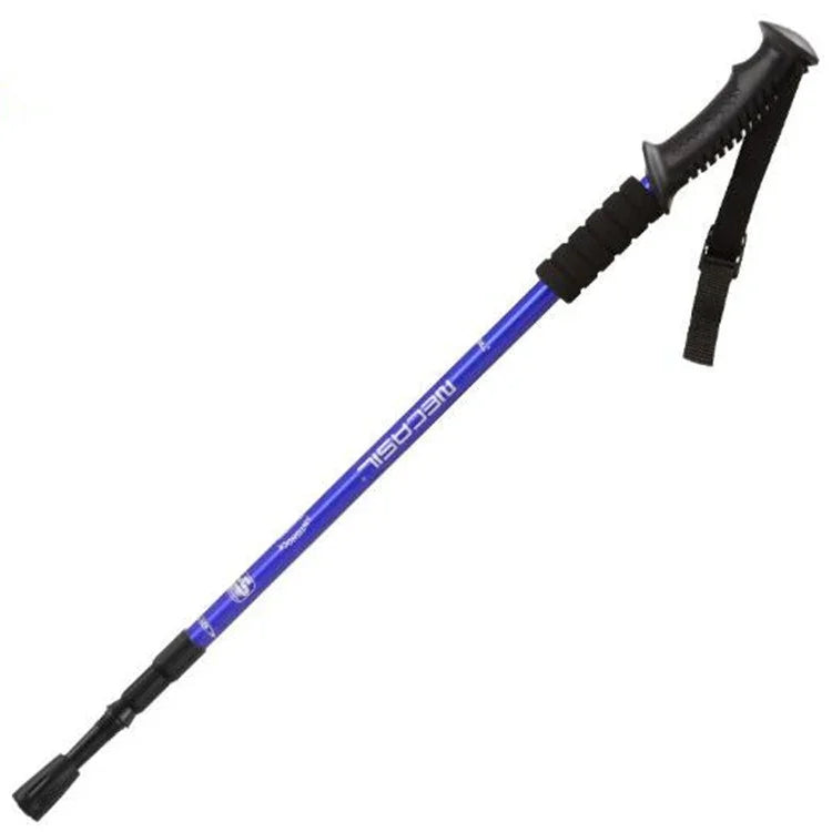 Bastão de Trekking Retrátil de Liga de Alumínio de Três Secções NECASIL, Cabo Reto, Três Secções (Preto), Três Secções (Vermelho), Três Secções (Azul), Três Secções (Prateado)