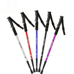 Bastão de Trekking Retrátil de Liga de Alumínio de Três Secções NECASIL, Cabo Reto, Três Secções (Preto), Três Secções (Vermelho), Três Secções (Azul), Três Secções (Prateado)
