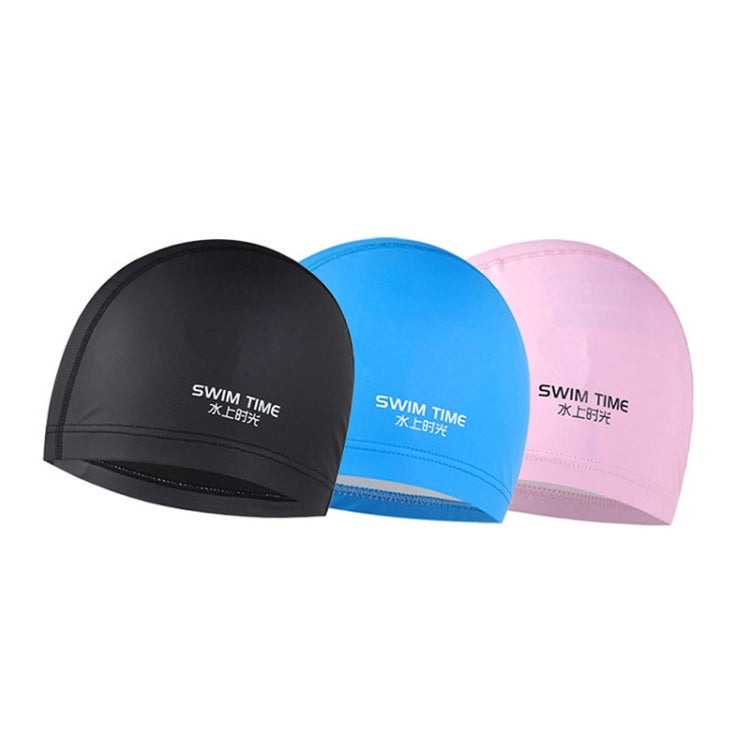 Touca de Natação Ampliada Impermeável com Revestimento PU para Adultos, Preto, Rosa, Azul