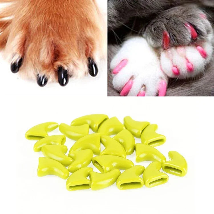 20 Unidades de Tampas de Silicone Macias para Unhas de Gato / Proteção para Garras / Protetor de Unhas para Animais, XS, S, L