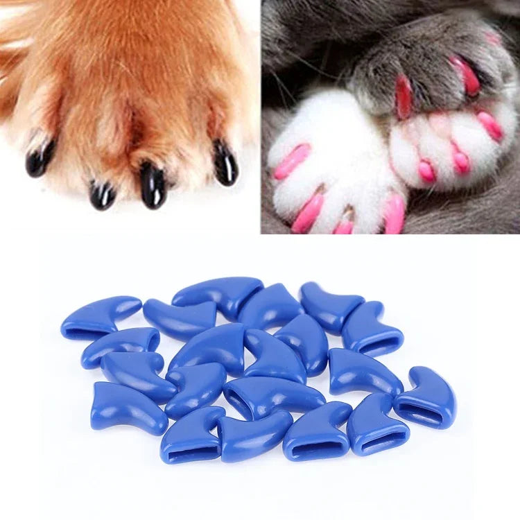 20 Unidades de Tampas de Silicone Macias para Unhas de Gato / Proteção para Garras / Protetor de Unhas para Animais, XS, S, L