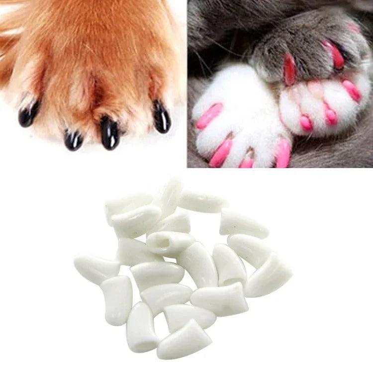20 Unidades de Tampas de Silicone Macias para Unhas de Gato / Proteção para Garras / Protetor de Unhas para Animais, XS, S, L