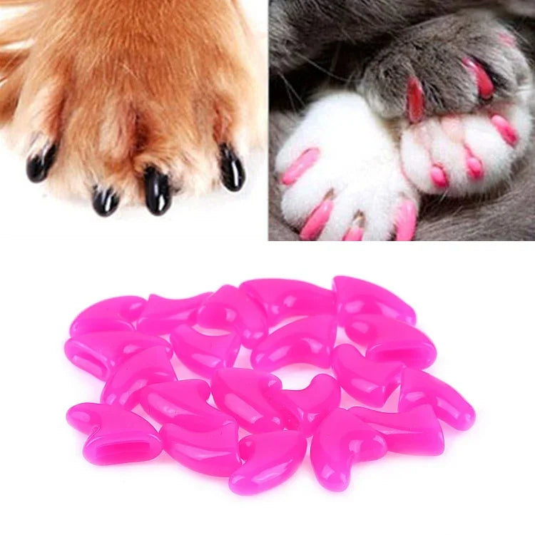 20 Unidades de Tampas de Silicone Macias para Unhas de Gato / Proteção para Garras / Protetor de Unhas para Animais, XS, S, L