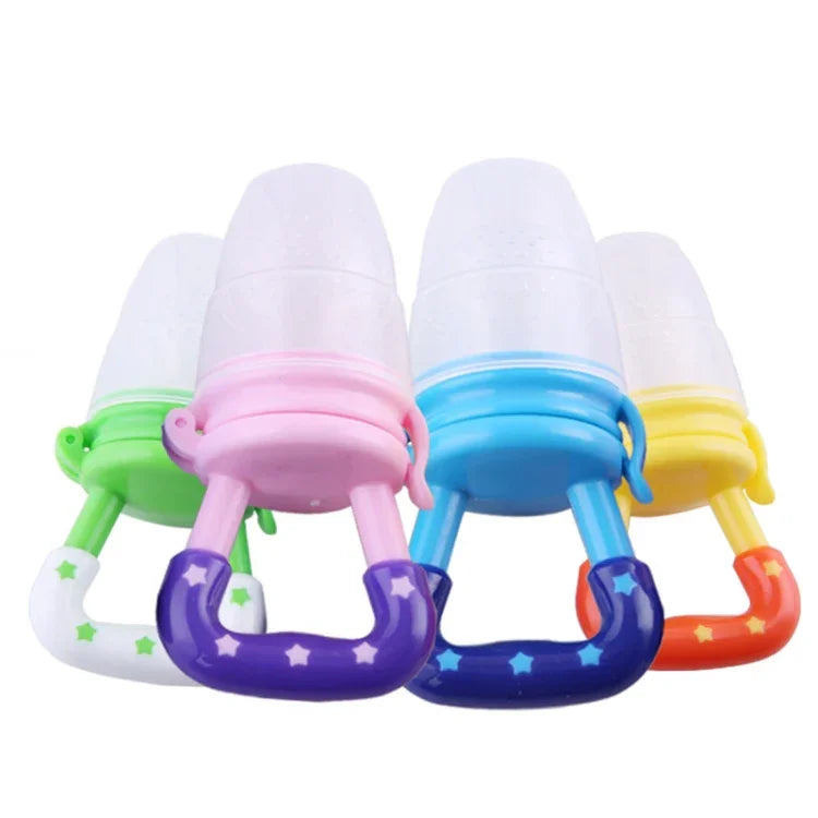 3 unidades de biberão portátil para bebé, alimentador de silicone, chupeta de silicone, cor aleatória, tamanho M, tamanho L