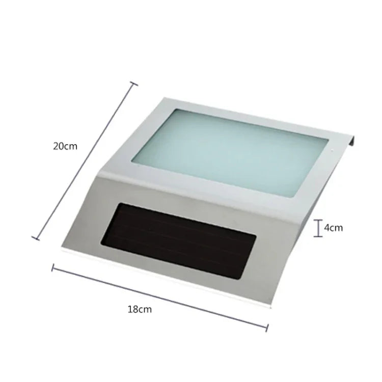 2 LEDs Exterior à Prova de Água Solar em Aço Inoxidável Luz Indicadora de Número de Casa Montada na Parede, Aço Inoxidável